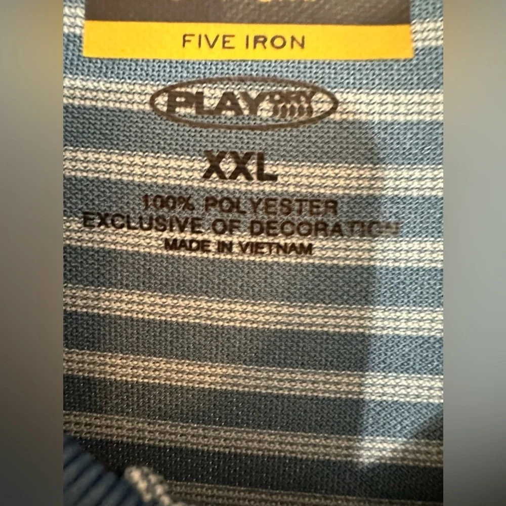 MENS BLUE & WHITE STRIPED GOLF ⛳️ POLO